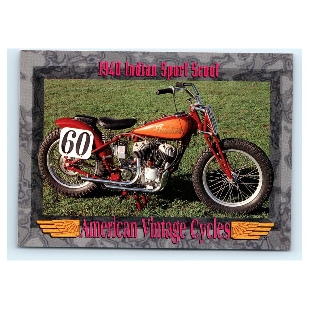 American Vintage Cycles Card 1940 Indian Sport Scout Motorcycle Series II #141